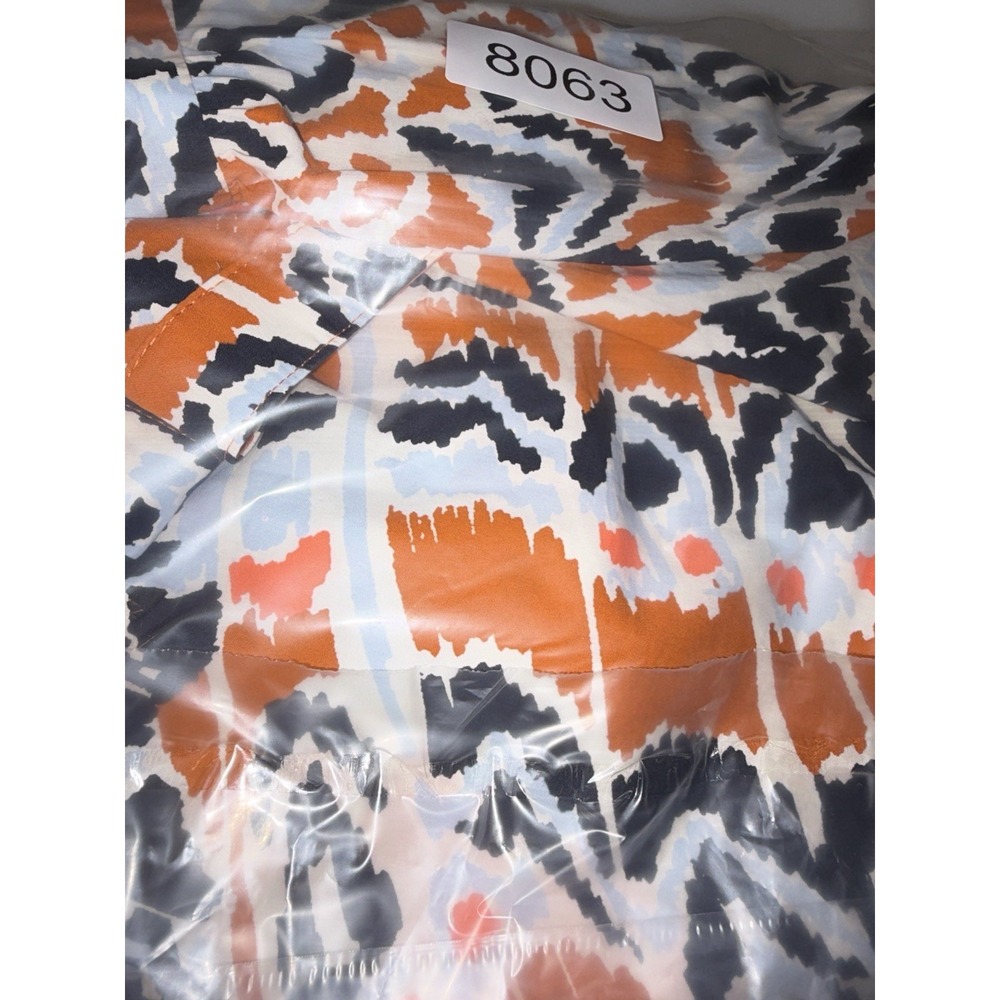 marie oliver Dress tiered mini‎ dress tie dye geo print navy orange medium - Picture 9 of 9